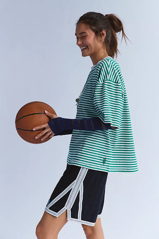 Tackle Stripe Tee | Court Stripe Green