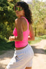 Good Karma Long Tank | Washed Hot Pink