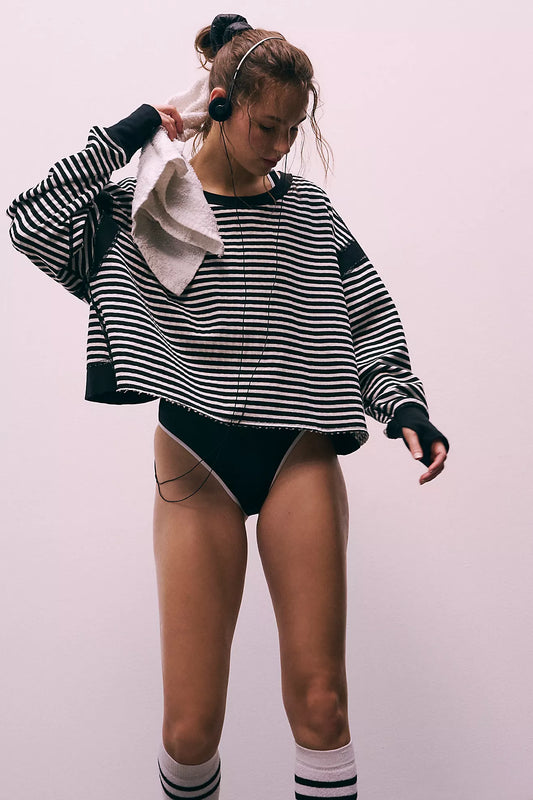 My Time Textured Layer | Black & White Stripe Combo