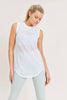 Striped Trellis Mesh Raglan Muscle Top