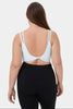 In My Feels Double Straps Backless Twisted Workout Cropped Tank Top | White