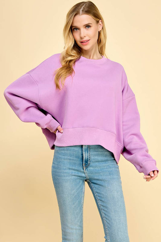 Dropped Shoulder Sweatshirt | Lavender
