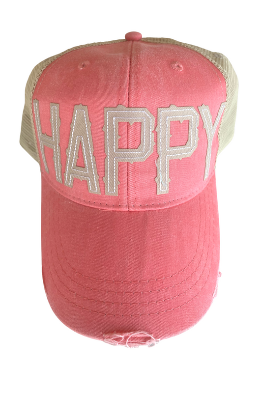 HAPPY Trucker Hat | Peach
